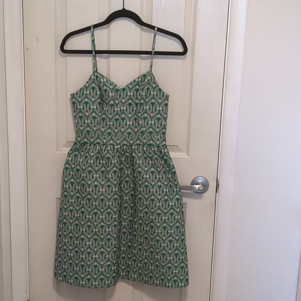 Green floral dress, size S, lace and mesh